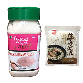 Muối Hồng Himalaya ( NATURAL HIMALYAN PINK SALT ) Parliament 450g - Tặng Mì Udon Tươi Hàn Quốc 200g