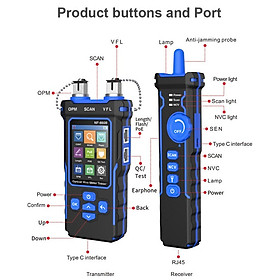 Máy đo sợi quang Noyafa NF-8508 với Bộ định vị lỗi trực quan, OPM, Bộ dò cáp, Bản đồ dây, Đo chiều dài CAT5, CAT6, Kiểm tra PoE, Cổng Flash hàng chính hãng