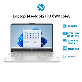 Laptop HP 14s-dq5121TU 8W355PA i3-1215U | 8GB | 512GB | Intel UHD Graphics | 14' FHD | Win 11 - Hàng Chính Hãng