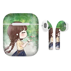 Mua Miếng dán skin chống bẩn cho tai nghe AirPods in hình Chibi đẹp - Chib033 (bản không dây 1 và 2)