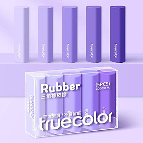 Bộ 5 Gôm Tam Giác - Truecolor ZCE-0967E - Màu Tím
