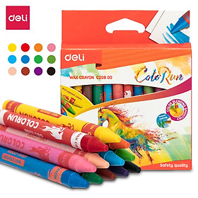 Bút sáp nến Deli - 12 màu/18 màu/24 màu - 1 hộp - EC20800/EC20810/EC20820