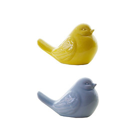 Ceramic Bird Shaped Ornament Statue Figurine Photo Props Home Decor -Yellow