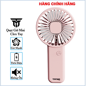 Quạt Cầm Tay Mini Tích Điện Teement, Có Giá Đở Điện Thoại, Sạc USB Di Động Tiện Lợi - Hàng Chính Hãng