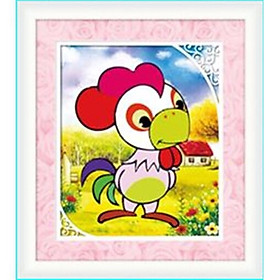 Mua Tranh đính đá 12 con giáp (con gà) kích thước 30*36cm chưa đính