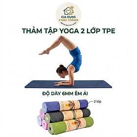 Thảm Tập Yoga TPE 2 Lớp 6mm - Giao Màu Ngẫu Nhiên
