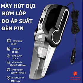 Máy hút bụi ô tô + bơm lốp cầm tay công suất cao 120W 4 trong 1 đa chức năng THB02