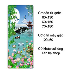 tranh dán tủ lạnh, máy giặt decal 3D cao cấp - phong cảnh thuyền