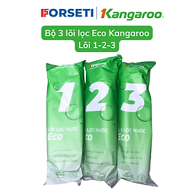 Mua Bộ 3 lõi lọc nước Kangaroo Eco 123 mới nhất dùng cho máy lọc nước có 3 cốc lọc 10inch- Hàng chính hãng