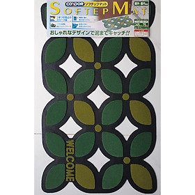 Mua Thảm Welcome 45x75CM CONDOR Cao su chống trượt tuyệt đối DOORMAT Họa tiết hoa đen xanh lá