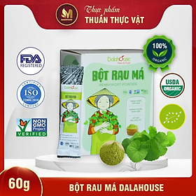 Bột Rau Má Hữu Cơ Nguyên Chất Sấy Lạnh Dalahouse - Thải Độc, Mát Gan, Lợi Tiểu, Giúp Hạ Sốt, Hỗ Trợ Giảm Mụn Nhọt, Rôm Sấy, An Thần, Cải Thiện Trí Nhớ, Hỗ Trợ Tiêu Hóa, Giảm Sẹo Lồi, Giảm Thâm, Đẹp Da, Tăng Cường Hệ Miễn Dịch, Phòng Ngừa Táo Bón