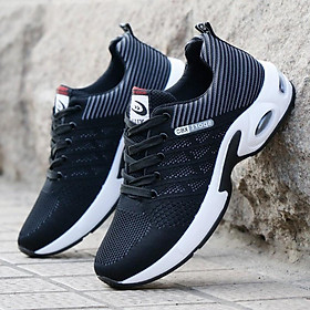 Giày thể thao buộc dây Giày sneakers thể thao nam Giày thể thao vải thoáng khí Màu đen Màu xanh G89