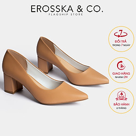 Giày cao gót Erosska thời trang mũi nhọn gót vuông kiểu dáng cơ bản cao 5cm EP011