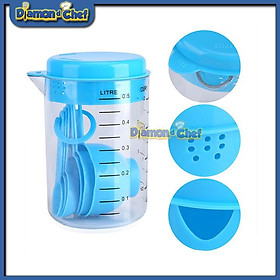 Bộ thìa đong định lượng 5 món kèm cốc 500ml