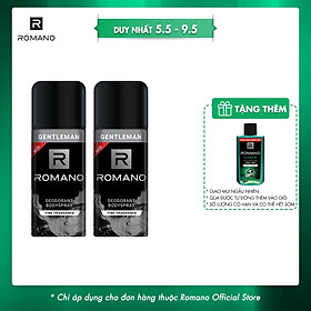 Combo 2 Xịt toàn thân Romano ngăn mồ hôi và mùi cơ thể 150ml x 2 Gentleman
