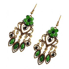2-4pack Fashion Alloy Dangle Drop Earrings Bohemian Style Earrings Green