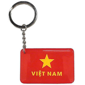 Móc Khóa Nhựa Hình Chữ Nhật Cờ Việt Nam