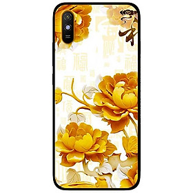 Ốp lưng dành cho Xiaomi Redmi 9A mẫu Mẫu Đơn Vàng