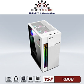 Mua Vỏ Case máy tính VSP - Esport Gaming KB08 - Mặt Trước LED RGB  Nắp Hông Kính Cường Lực - Hàng Chính Hãng