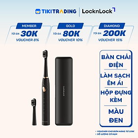 Bàn chải đánh răng điện LocknLock Electric toothbrush DC3.7V ENR321BLK - Hộp đựng kèm - 1W - Màu đen