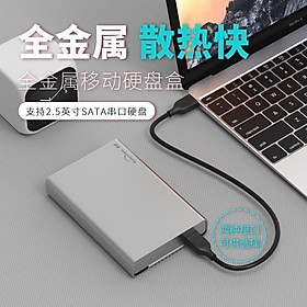 Hộp Đựng Ổ Cứng Di Động Lanshuo 2.5inch Type C 3.0 USB3.1 Bằng Kim Loại Trơn