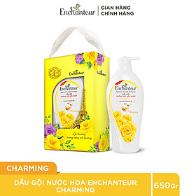 [Hộp quà Dưỡng tóc] Dầu gội nước hoa Enchanteur Charming nồng nàn duyên dáng dưỡng tóc siêu mượt 650gr	