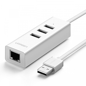 Mua Usb To Rj45 With Usb 2.0 Hub Black Cr129 - 30297 Ugreen - Hàng Chính Hãng