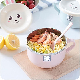 Mua Ca  bát úp mì  bát chống nòng HÌNH THỎ MẶT kute ruột inox chống nóng