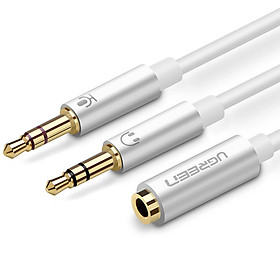 Mua Dây Audio chuyển tai nghe 3.5mm sang 2 đầu Mic và Tai nghe đầu mạ vàng dài 20CM UGREEN AV140 10790 - Hàng chính hãng