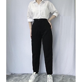Quần baggy nữ công sở vải tuyết mưa dáng đẹp