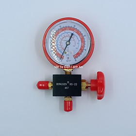 Đồng hồ nạp gas tủ lạnh điều hoà (HONGSEN SH-467) - Đồng hồ nạp gas máy lạnh đơn đỏ HONGSEN