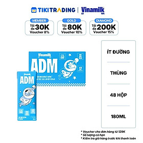 Thùng 48 hộp Sữa dinh dưỡng ít đường Vinamilk ADM 180ml