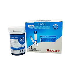 Que Thử Đường Huyết Safe Accu Sinocare (Hộp 25 Que)