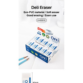 Gôm Tẩy Deli - Trắng - Phù Hợp Thi Trắc Nghiệm - Combo 4 Chiếc - EH03010