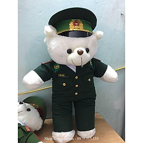 Gấu bông Quân đội Bộ đội Biên phòng 70cm ( có in tên, tiết, quân hàm)