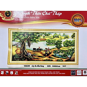 Mua Tranh thêu kín Cây đa đầu làng vs8209  kích thước 130 x 65 cm