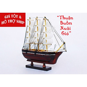 Hình ảnh (Sẵn sàng trưng bày)Mô hình thuyền buồm phong thủy trắng 20cm - có hỗ trợ ship