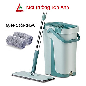 Bộ Lau Nhà Kitimop-S1 Thông Minh 2 Ngăn Tự Vắt, Hàng Chính Hãng Cao Cấp - Tặng Kèm 2 Bông Lau