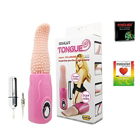 Lưỡi Rung Massage Tình Dục Nữ 3 Chế Độ - Kích Thích Đa Điểm - Kèm Chip Rung Phụ - Silicone Y Tế - Tặng Kèm BCS Powermen (3s) + BCS Masculan (3s) - Che Tên Sản Phẩm - Shop Adam