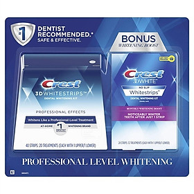 Miếng dán trắng răng Crest 3D White Whitestrips 1 Hour Express