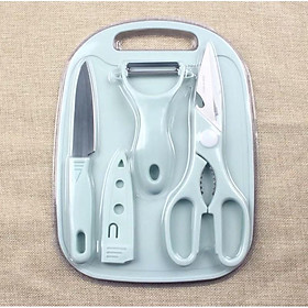 Mua Bộ dao thớt kéo và gọt vỏ chế biến đồ ăn dặm cho bé - Set 4 chi tiết chế biến đồ ăn dặm