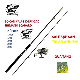 Bộ Cần 2 Khúc Đặc SHIMANO Scabard và Máy CL6000+Tặng Cước Daiwa, Cần 2 Khúc Bạo Lực_Cái fù Fishing