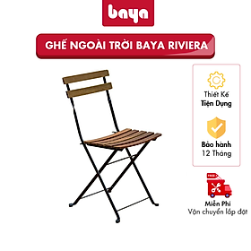 Mua Ghế Café Gỗ Ngoài Trời Xếp Gọn Chịu Lực BAYA Riviera Thiết Kế Khung Kim Loại Bền Bỉ Sơn Màu Đen  Mặt Ghế Bằng Gỗ Keo Dẻo Dai  Ghế Cafe Dễ Dàng Gấp Gọn Và Tiết Kiệm Diện Tích 1098723