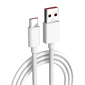 USB to Type C Cable Data Cord 7A 100W Fast Charging White for Smart Phones 1m