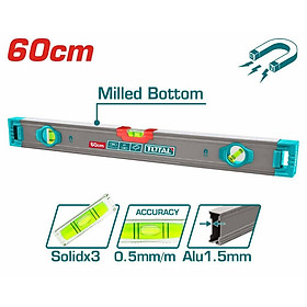 THƯỚC THỦY KÈM THEO NAM CHÂM HÚT 60CM TOTAL TMT26028M - HÀNG CHÍNH HÃNG