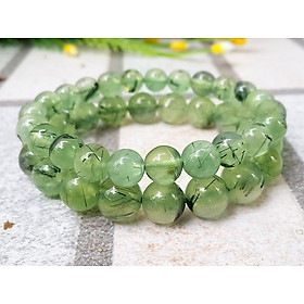 Vòng tay phong thủy đá Prehnite thiên nhiên