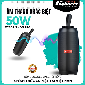 Hình ảnh Loa Nghe Nhạc Bluetooth Cyboris V9 Pro,  Loa siêu Bass, Công suất 50W, Chống nước IPX6, Pin 6600mAh. Hàng Chính Hãng