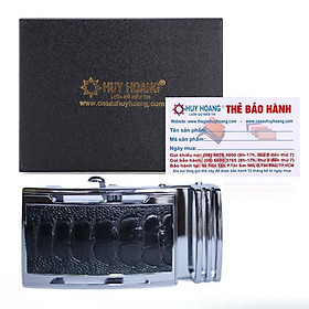 Đầu khóa da đà điểu Huy Hoàng 4P đầu trắng màu đen HT9409