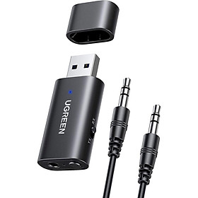 Ugreen UG60300CM523TK v5.1 Màu Đen Bộ Thu - Phát Transmitter - Receiver 2 in 1 Bluetooth không dây USB tích hợp Micrô 3.5mm - HÀNG CHÍNH HÃNG