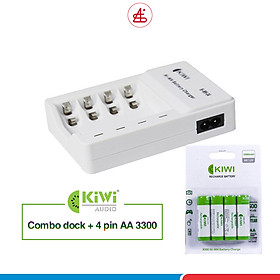 Mua Combo 4 pin sạc AA và dock sạc pin Kiwi 4 cổng